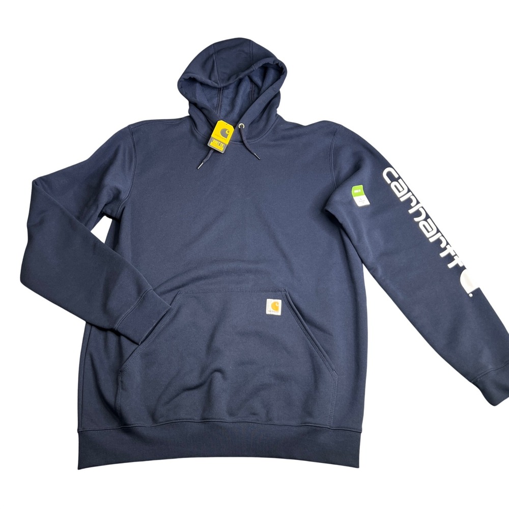 Carhartt Mens Loose Fit Graphic Logo Hoodie Navy Blue K288 Large Tall NWT